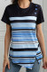 Blue Colorblock Stripes Top