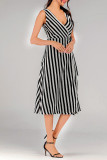 Stripes Sleeveless Midi Dress
