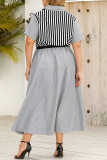 Plus Size Stripes Button Up Dress