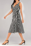 Stripes Sleeveless Midi Dress
