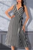 Stripes Sleeveless Midi Dress