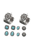 Geometric Turquoise Earrings 5pcs Set MOQ 5sets
