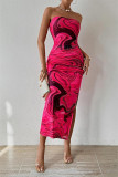 Off Shoulder Tie Dye Printed Dress