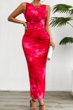Sleeveless Printed Tank Split Dress