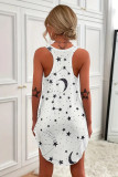White Star Print U Neck Tank Dress