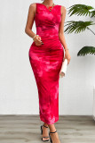 Sleeveless Printed Tank Split Dress
