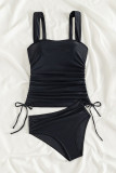 Plain Ruched Cami Tankini Set