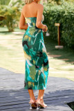 Off Shoulder Tie Dye Printed Dress