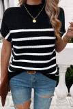 Stripes Splicing Knitting Top