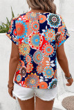 Summer Crew Neck Boho Printed Top