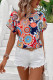 Summer Crew Neck Boho Printed Top