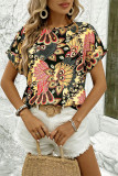 Boho Printed Short Sleeves Top