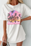 White Beach Babe Graphic Tunic T Shirt