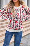 Jacquard Knitting Pullover Sweater