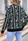 Jacquard Knitting Pullover Sweater