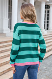 Colorblock Stripes Splicing Knitting Sweater