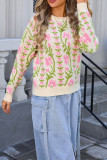 Jacquard Knitting Pullover Sweater