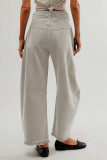 Ripped Raw Hem Wide Leg Jeans