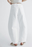 Ripped Raw Hem Wide Leg Jeans