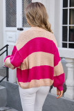 Colorblock Open Front Knitting Cardigans