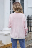 Flower Pattern Plus Size Open Front Knit Sweater