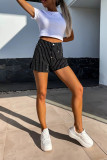 Rhinestone Denim Shorts with Pockets