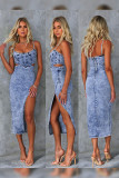 Light Blue Distressed Denim Dress