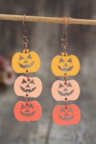 Halloween Pumpkin Wooden Earrings
