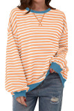 Colorblock Stripes Splicing Sweatshirt