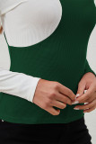 Colorblock Ribbed Knitting Top