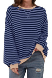 Colorblock Stripes Splicing Sweatshirt
