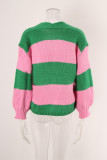 Colorblock Open Front Knitting Cardigans