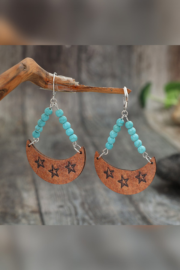 Boho Turquoise Moon Earrings