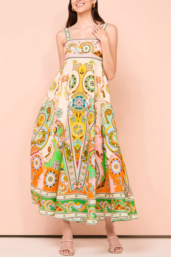 Bohemia Printed Sleeveless Maxi Dress