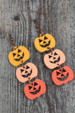 Halloween Pumpkin Wooden Earrings