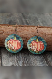 Halloween Pumpkin Wooden Earrings