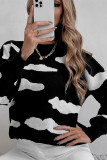 Black Cloud Jacquard Knitting Sweater