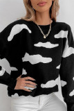 Black Cloud Jacquard Knitting Sweater
