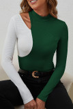 Colorblock Ribbed Knitting Top