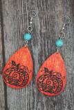 Halloween Pumpkin Wooden Earrings