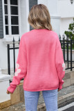 Flower Pattern Plus Size Open Front Knit Sweater