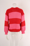 Colorblock Open Front Knitting Cardigans