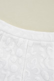 White Leopard Jacquard Quarter Zip Tee and Shorts Set