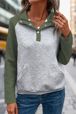 Colorblock Kangaroo Pockets Sweatshirt