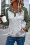 Colorblock Kangaroo Pockets Sweatshirt