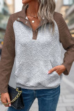 Colorblock Kangaroo Pockets Sweatshirt