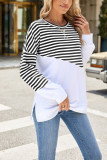 Stripes Splicing Long Sleeves Top
