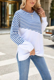 Stripes Splicing Long Sleeves Top