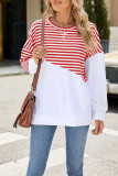 Stripes Splicing Long Sleeves Top