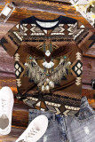 Eagle Aztec Print Short Sleeves Top